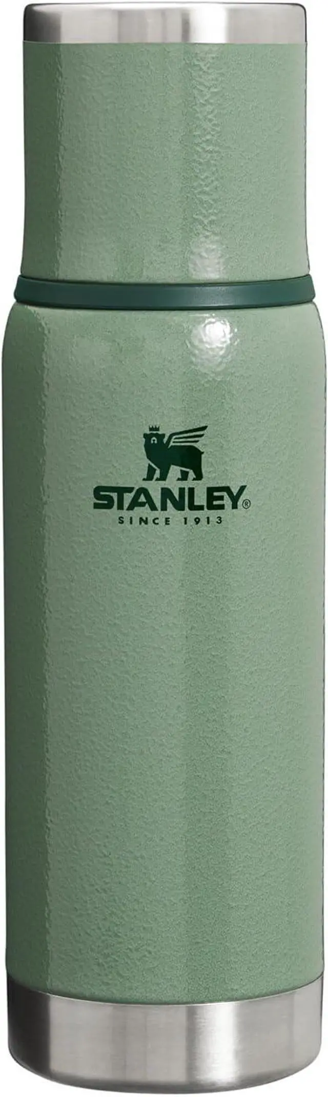 Main image of Stanley Adventure-To-Go Vacuum Bottle 16 oz | Wide Mouth with Leakproof Cup Lid | Keep Drinks Hot or Cold | Packable for Travel | Insulated Stainless Steel Thermal Bottle | BPA-Free | Hammertone Green