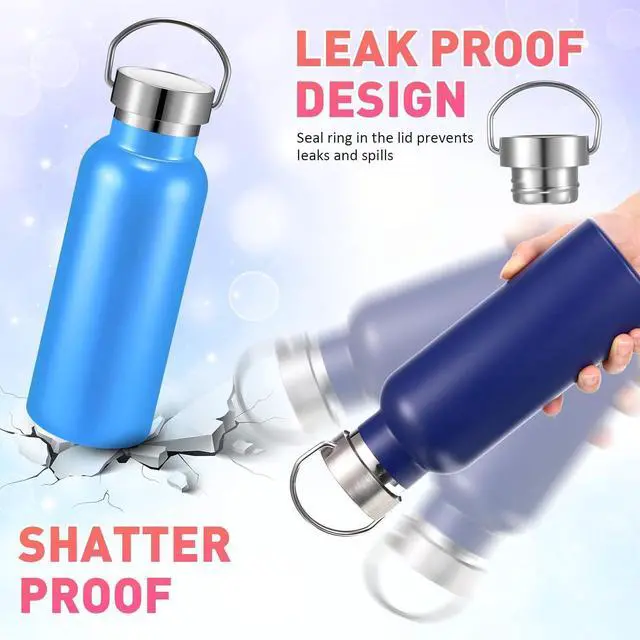 Alt view image 4 of 7 - 10 Pcs 17 oz Stainless Steel Sports Water Bottle Insulated Reusable Water Bottles with Handle Metal Bottle for Hikers Gift 10 Colors