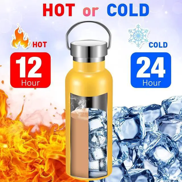 Alt view image 6 of 7 - 10 Pcs 17 oz Stainless Steel Sports Water Bottle Insulated Reusable Water Bottles with Handle Metal Bottle for Hikers Gift 10 Colors