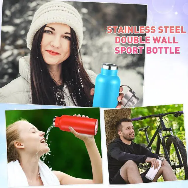 Alt view image 7 of 7 - 10 Pcs 17 oz Stainless Steel Sports Water Bottle Insulated Reusable Water Bottles with Handle Metal Bottle for Hikers Gift 10 Colors