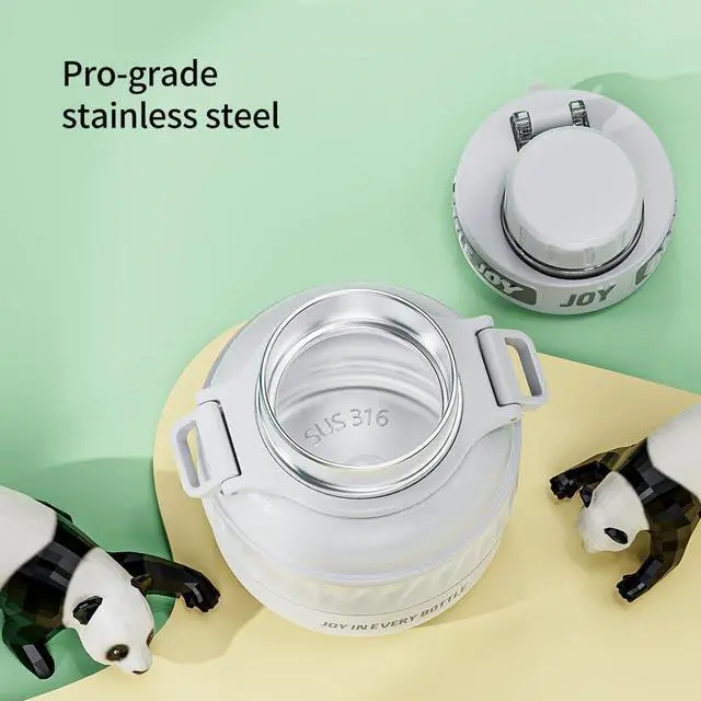 Alt view image 4 of 7 - Stainless Steel Double Vacuum Insulated Water Bottle for Cold Drinks Sports Travel Fashion Office Leak-proof Flip Cold Iced for 12 Hours 16OZ / 500ML