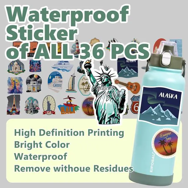 Alt view image 6 of 7 - Insulated Water Bottle with Lid & Boot & Stickers 40 oz Stainless Steel Sweat Free Bottle Keep Cold 24H BPA-Free Sports Wide Mouth Water Bottle Green