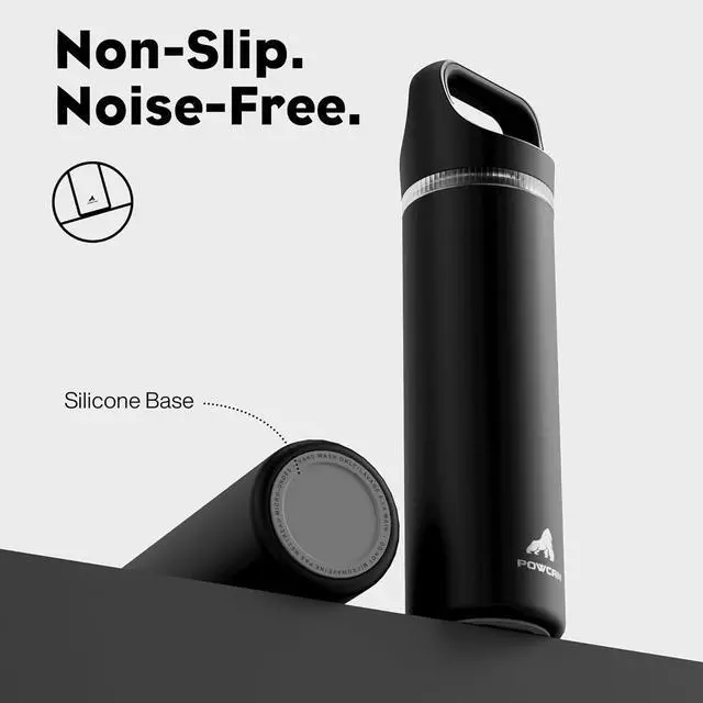 Alt view image 6 of 7 - 24 oz Insulated Water Bottle for Sports: 3 Lids Leakproof Keep Cold 24H Car Cupholder Friendly Stainless Steel Water Flask with Straw and Spout Caps for Gym School Work Cycling (Midnight Black)