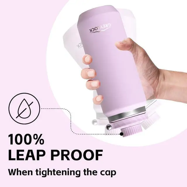 Alt view image 3 of 7 - GREYLOCK 24 oz Insulated Water Bottle with Straw Lid Leakproof Reusable Stainless Steel Vacuum Flask 24hr Cold & Hot Carry Handle & Silicone Spout BPA-Free for Gym Hiking Travel Purple