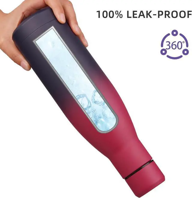 Alt view image 4 of 6 - Insulated Water Bottle 17oz Stainless Steel Water Bottles Diashwasher Safe Reusable Metal Thermos Keep Cold and Hot Charming Black Red