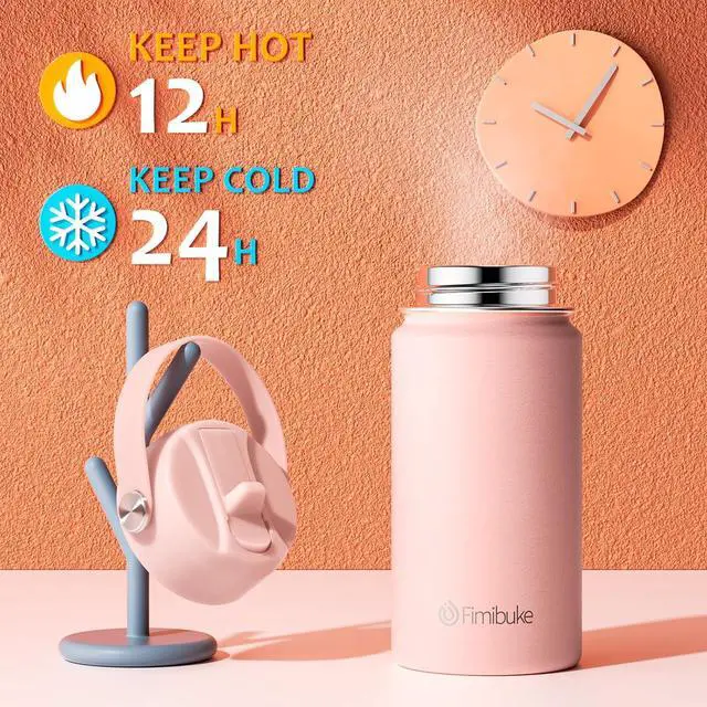 Alt view image 3 of 7 - Kids Insulated Water Bottle - 14oz BPA-FREE 18/8 Stainless Steel Travel Tumbler Leak Proof Double Wall Vacuum Kid Cup with Straw Metal Water Bottle for School Boys Girls2 Pack Candy/Bubble