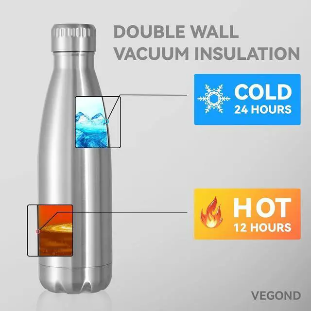 Alt view image 5 of 7 - 17oz Stainless Steel Water Bottles Bulk Reusable Metal Sports Water Bottle Keeps Drink Hot and Cold BPA Free Double Wall Vacuum Cola Shape Insulated Water Bottles for Camping Gym 8 Pack