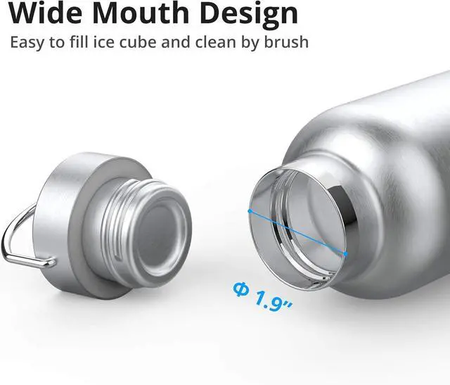 Alt view image 6 of 7 - Triple Tree 34OZ Vacuum Insulated Stainless Steel Water Bottle Double Wall Wide Mouth Lids Keeps beverage Hot or Cold Sweat Proof