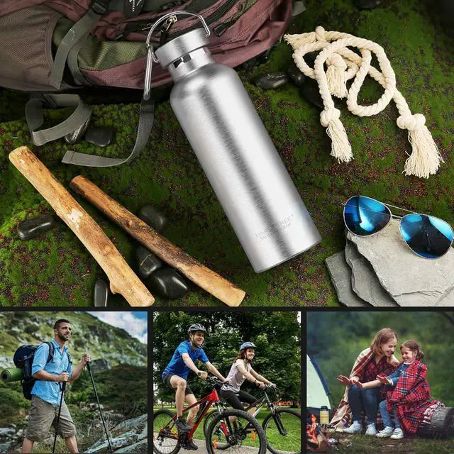 Alt view image 7 of 7 - Triple Tree 34OZ Vacuum Insulated Stainless Steel Water Bottle Double Wall Wide Mouth Lids Keeps beverage Hot or Cold Sweat Proof