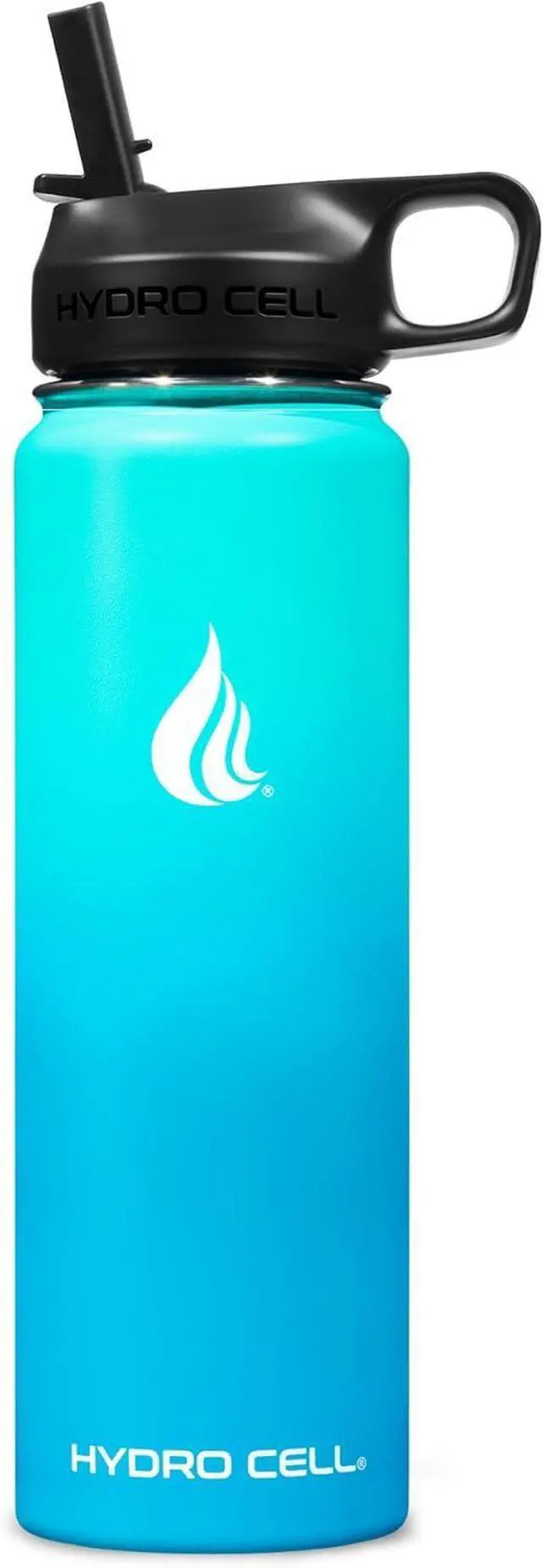 Alt view image 2 of 7 - Stainless Steel Insulated Water Bottle with Straw - For Cold & Hot Drinks - Metal Vacuum Flask with Screw Cap and Modern Leakproof Sport Thermos for Adults (Teal/Blue 24oz)