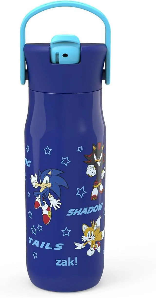 Main image of Harmony Sonic the Hedgehog Water Bottle for Travel or Home 20oz Recycled Stainless Steel is Leak-Proof When Closed and Vacuum Insulated with Straw Lid and Carry Handle (Sonic & Friends)