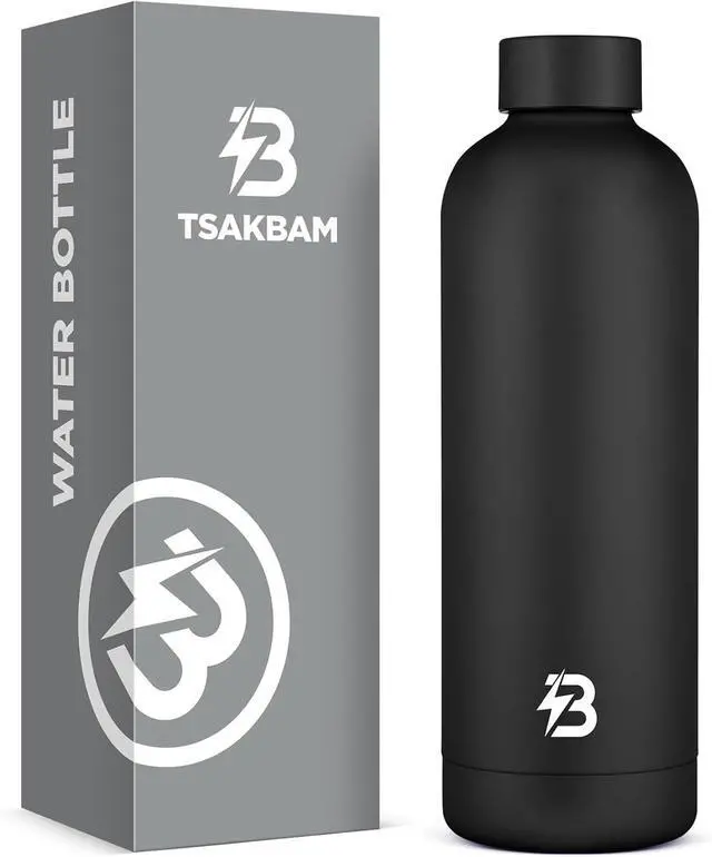 Main image of Insulated Water Bottle with Lid 25 oz Reusable Leak-Proof Metal Stainless Steel Water Bottles for Travel Sports Gym Outdoor (Black)