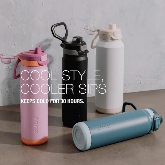 Alt view image 4 of 7 - Powerfill Pro 32oz Stainless Steel Water Bottle with Quick Fill Lid Triple Walled Vacuum Insulated Metal Leak Proof Locking Lid Sip and Chug Reusable BPA Free Black