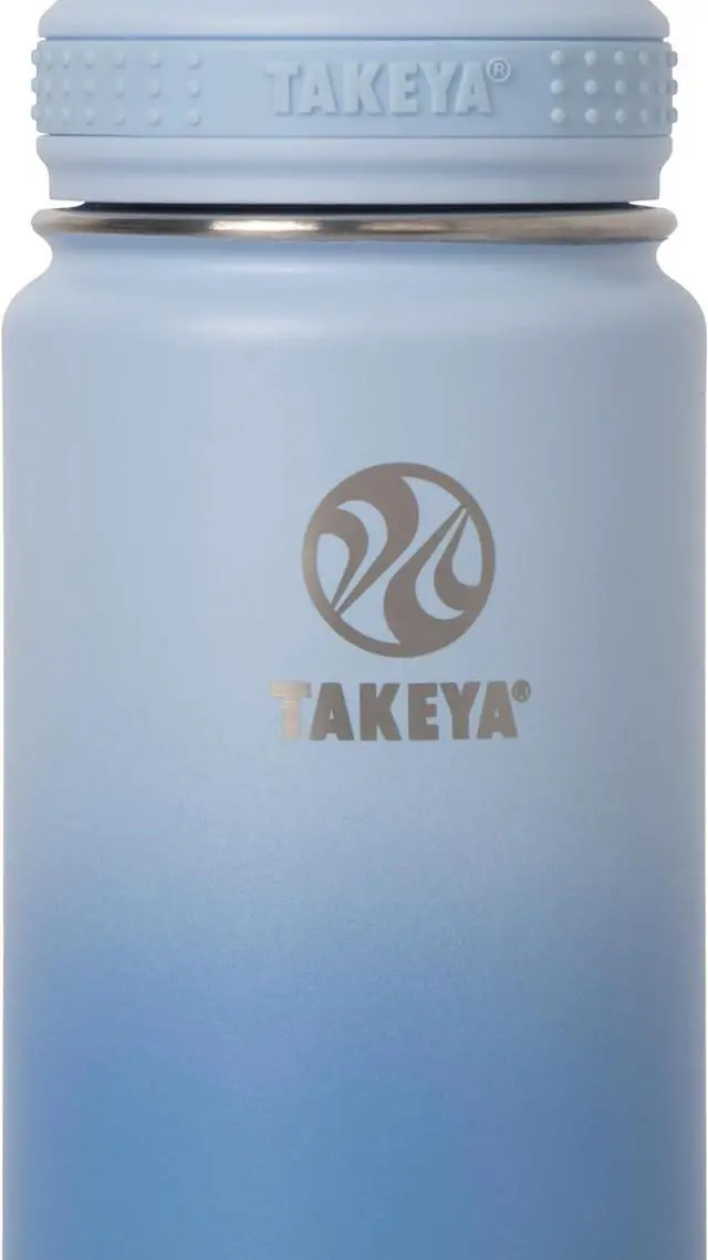 Alt view image 2 of 6 - Actives Water Bottle with Spout Lid - Bottle with Double Stainless Steel Insulation - Dishwasher Safe & BPA-Free - Bottle with Spout Lid & Removable Bumper - 24 oz Ombre Pacific Blue