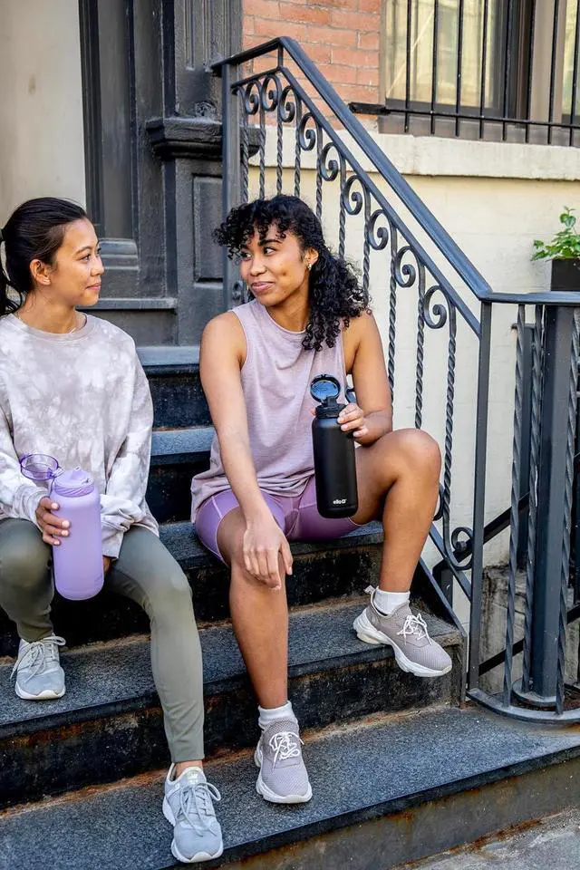 Alt view image 2 of 7 - Cooper 32oz Stainless Steel Water Bottle with 2 Lids Chug and Straw | Leak Proof | Double Walled and Vacuum Insulated | Built in Carry Loop | Dishwasher Safe | Black