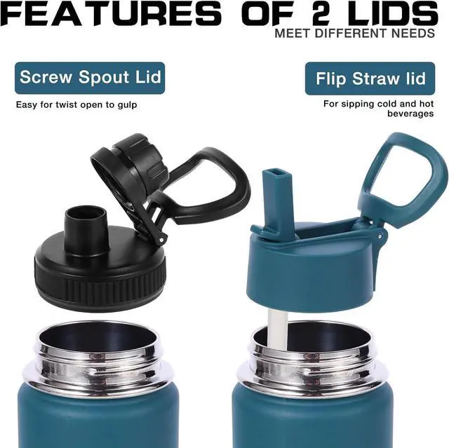 Alt view image 2 of 7 - 20oz Insulated Stainless Steel Water Bottle With Straw Lid Bulk 8 Pack Kids Double Wall Vacuum Cups With Handle Reusable Outdoor Sports Metal Bottles Travel Flask Keep Cold(Assorted 8)