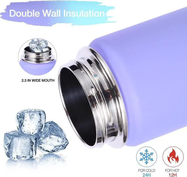 Alt view image 3 of 7 - 20oz Insulated Stainless Steel Water Bottle With Straw Lid Bulk 8 Pack Kids Double Wall Vacuum Cups With Handle Reusable Outdoor Sports Metal Bottles Travel Flask Keep Cold(Assorted 8)