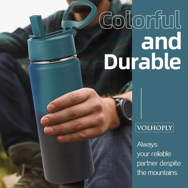 Alt view image 6 of 7 - 20oz Insulated Stainless Steel Water Bottle With Straw Lid Bulk 8 Pack Kids Double Wall Vacuum Cups With Handle Reusable Outdoor Sports Metal Bottles Travel Flask Keep Cold(Assorted 8)