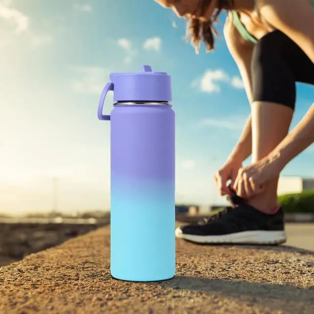 Alt view image 7 of 7 - 20oz Insulated Stainless Steel Water Bottle With Straw Lid Bulk 8 Pack Kids Double Wall Vacuum Cups With Handle Reusable Outdoor Sports Metal Bottles Travel Flask Keep Cold(Assorted 8)