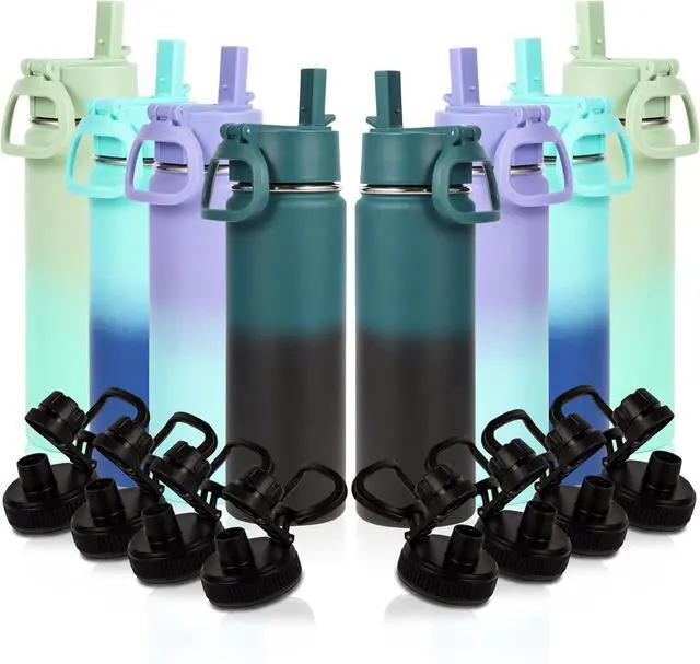 Main image of 20oz Insulated Stainless Steel Water Bottle With Straw Lid Bulk 8 Pack Kids Double Wall Vacuum Cups With Handle Reusable Outdoor Sports Metal Bottles Travel Flask Keep Cold(Assorted 8)