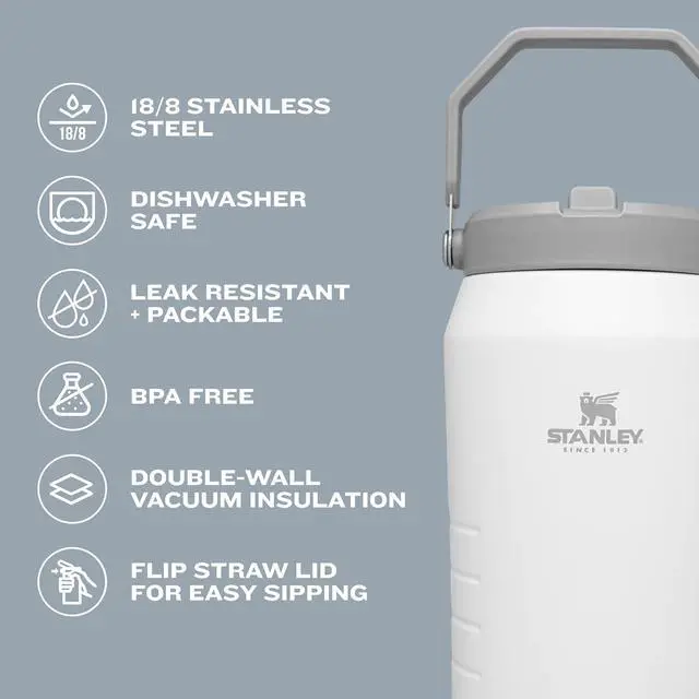 Alt view image 4 of 7 - Stanley IceFlow Flip Straw Jug with Handle 40 oz| Twist On Lid and Flip Up Straw | Leak Resistant for Travel and Sports | Insulated Stainless Steel | BPA-Free | Rose Quartz