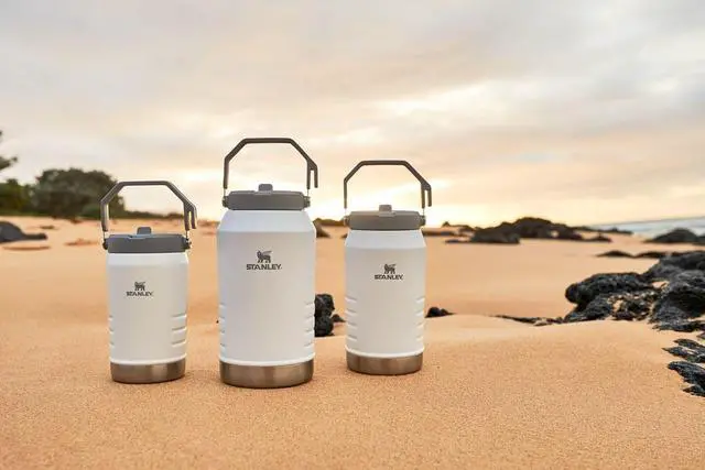 Alt view image 6 of 7 - Stanley IceFlow Flip Straw Jug with Handle 40 oz| Twist On Lid and Flip Up Straw | Leak Resistant for Travel and Sports | Insulated Stainless Steel | BPA-Free | Rose Quartz