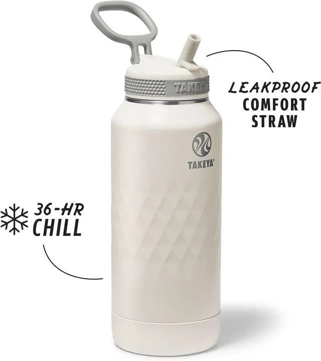 Alt view image 2 of 4 - Sport 32 oz Triple-Insulated Stainless Steel Water Bottle Straw Lid  Leakproof Sweatproof BPA-Free Keeps Drinks Cold 36 Hrs Hot 14 Hrs  Alpine