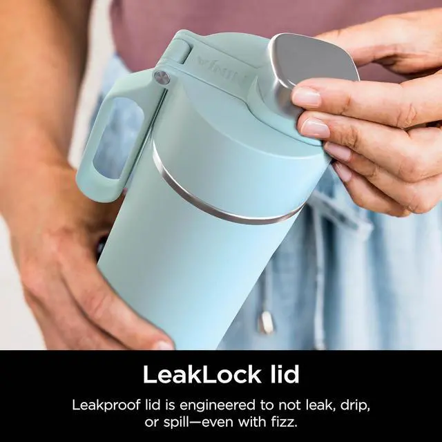 Alt view image 6 of 7 - DW2401MT Thirsti 24oz Travel Water Bottle For Carbonated Sparkling Drinks Colder and Fizzier Longer Leak Proof 24 Hrs Cold Dishwasher Safe Stainless Steel Insulated Tumbler Seafoam Blue