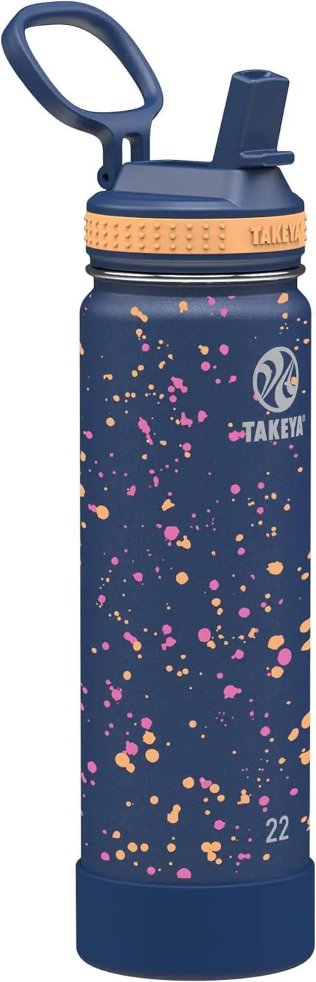 Actives Water Bottle with Straw Lid - Bottle with Double Stainless Steel Insulation - Dishwasher Safe & BPA-Free - Bottle with Straw Lid & Removable Bumper - 22 oz Cool Ray