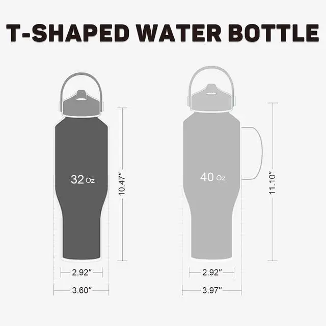 Alt view image 6 of 6 - 32oz Water Bottle Insulated with Powder Coated Fit in Any Car Cup Holder Water Bottles with Straw and Spout Lids Stainless Steel Insulated Double Wall Leak-proof BPA Free to Keep Cold&Hot