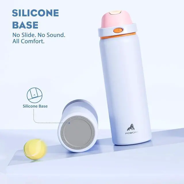 Alt view image 5 of 7 - 32 oz Metal Water Bottle for School: One-hand Push Button Lid Leakproof Keep Cold 24Hrs BPA-Free Stainless Steel Insulated Flask with Straw for Gym Camping Hiking Outdoors (Lilac Mood)