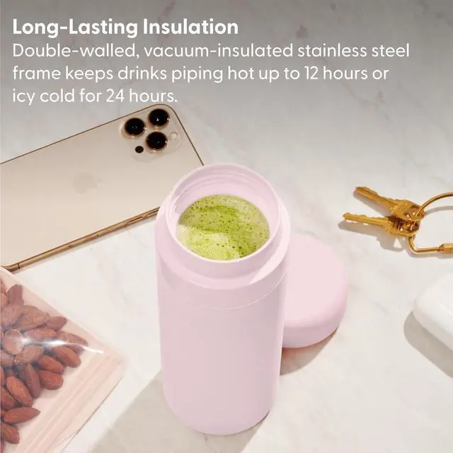 Alt view image 4 of 7 - Porter Insulated Bottle 20 oz | Clean Taste Ceramic Coating for Water Coffee & Tea | Wide Mouth Vacuum Insulated | Dishwasher Safe Cream