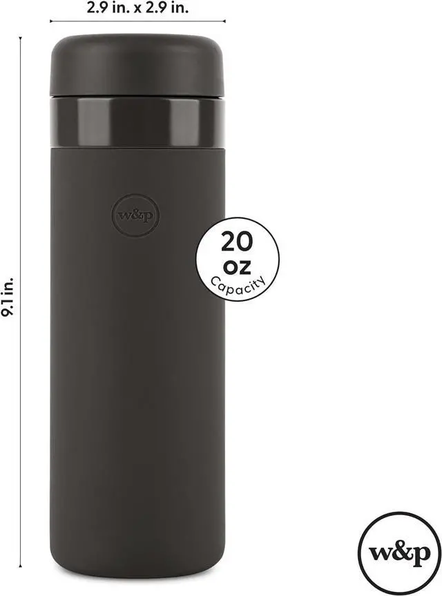 Alt view image 6 of 7 - Porter Insulated Bottle 20 oz | Clean Taste Ceramic Coating for Water Coffee & Tea | Wide Mouth Vacuum Insulated | Dishwasher Safe Cream