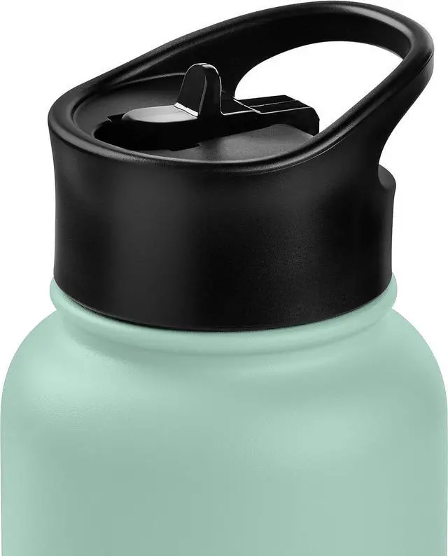 Alt view image 5 of 7 - Alder Insulated Water Bottle with Straw Lid & Handle Cap - Stainless Steel Wide Mouth Double-Wall Vacuum Insulated Thermos - BPA Free Leakproof Canteen