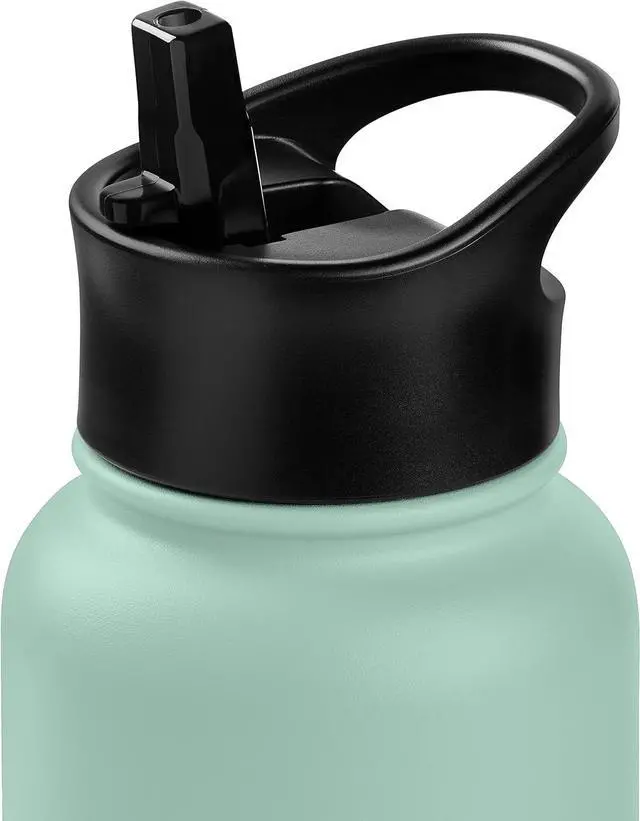 Alt view image 6 of 7 - Alder Insulated Water Bottle with Straw Lid & Handle Cap - Stainless Steel Wide Mouth Double-Wall Vacuum Insulated Thermos - BPA Free Leakproof Canteen