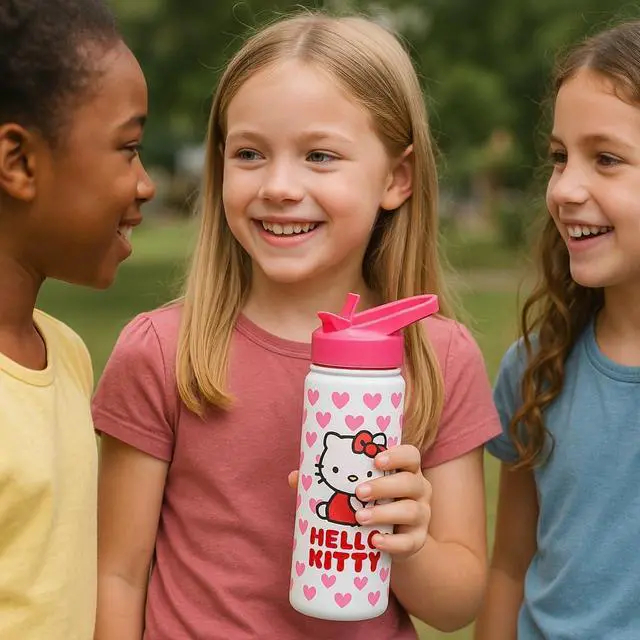 Alt view image 6 of 6 - Sanrio Hello Kitty Insulated Stainless Steel Water Bottle | 20 Oz Insulated Water Bottle | Kids Water Bottle Thermos for Girls Boys Unisex C6VAC13FN