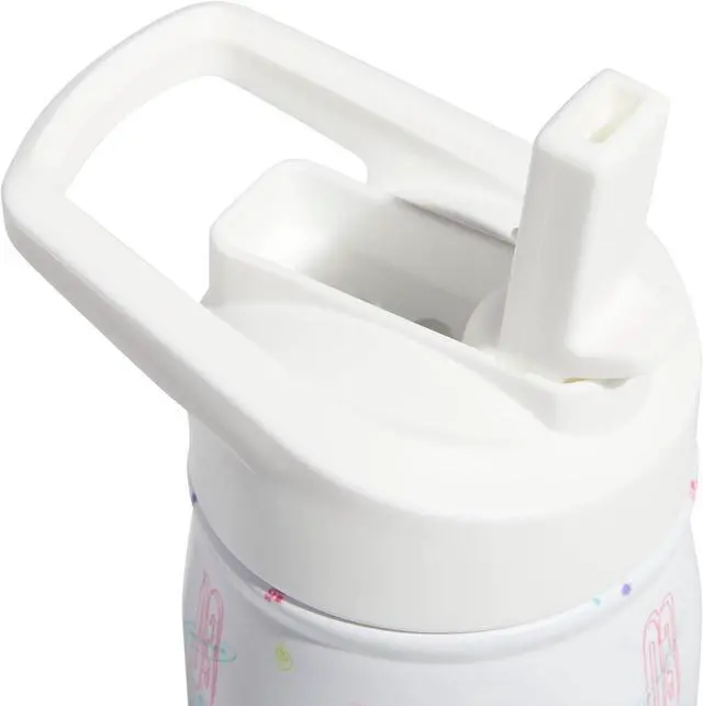 Alt view image 5 of 6 - 600 ML (20 oz) Straw Top Metal Water Bottle Hot/Cold Double-Walled Insulated 18/8 Stainless Steel