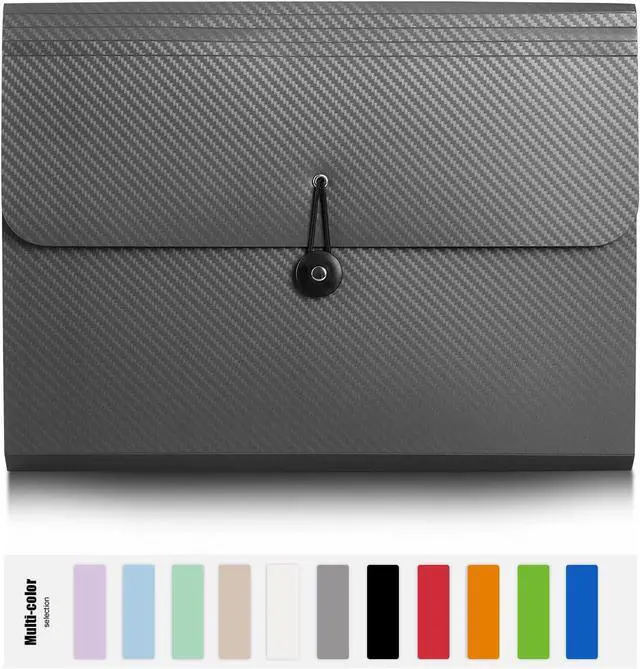Alt view image 2 of 7 - Expanding File Folder File organizer 13 Pockets File Organizer Accordion Filing Folder Expandable File Folder for Documents Aesthetic Paper Organizer Folder for Work School Home Office Grey