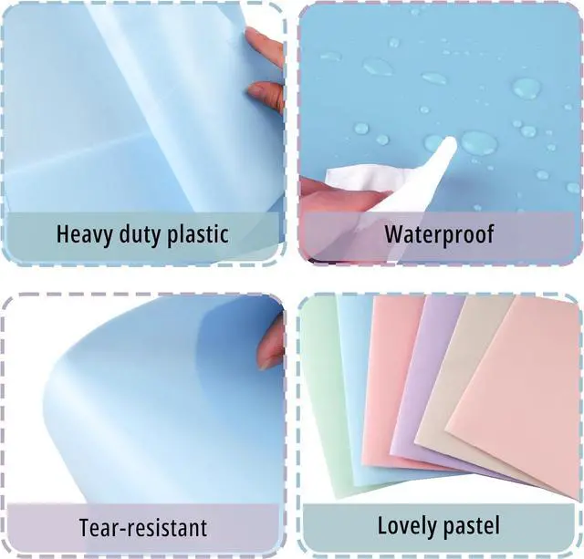 Alt view image 5 of 7 - HABGP 6 Pack Colored File Folders with Pockets and Business Card Holder Pastel Decorative Pocket Folders for Documents Cute Plastic Folders for Filing Cabinet School Office Resume Portfolio