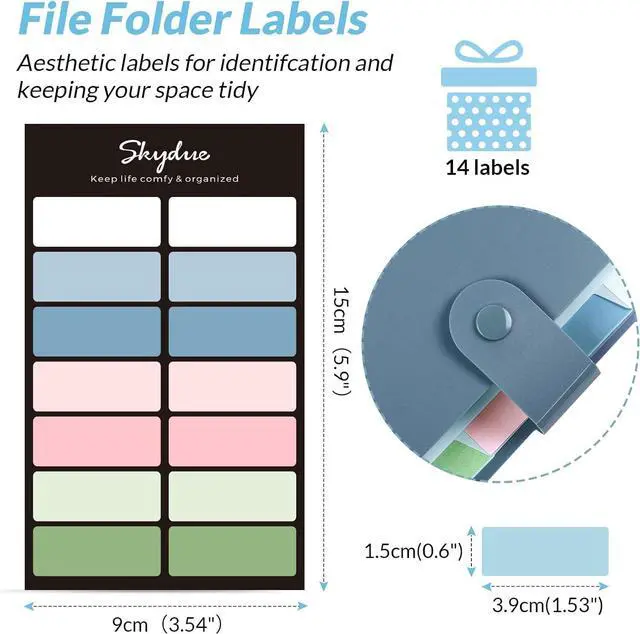 Alt view image 4 of 7 - Expanding File Organizer with 8 Pockets Accordion File Folders with Labels Portable Document Paper Bill Receipt Organizer Home College School Office Supplies Letter Size Blue