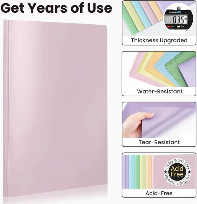 Alt view image 3 of 6 - Folders with Pockets and Prong 6 Pack Pastel Colors File Folders with Prongs 2 Pocket Folders Bulk Plastic Folder School Folder College Supplies Aesthetic Nursing Cute School Supplies