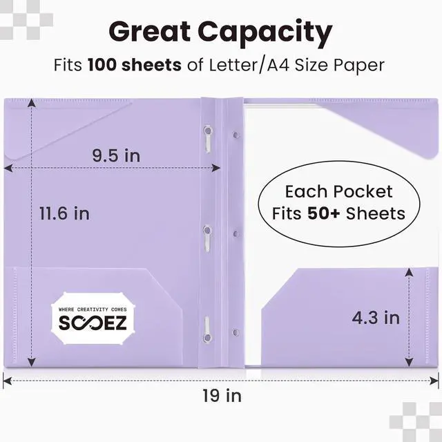 Alt view image 4 of 6 - Folders with Pockets and Prong 6 Pack Pastel Colors File Folders with Prongs 2 Pocket Folders Bulk Plastic Folder School Folder College Supplies Aesthetic Nursing Cute School Supplies