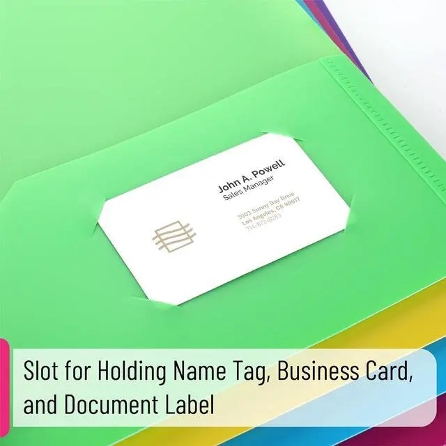 Alt view image 7 of 7 - - Folders with Pockets and Prong with Fasteners 2 Pocket Folder 3 Prong Folders 5 Pack Plastic Back to School Supplies