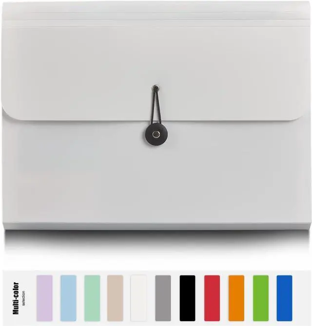 Main image of Expanding File Folder File Organizer 13 Pockets File Organizer Accordion Filing Folder Expandable File Folder for Documents Aesthetic Paper Organizer Folder for Work School Home Office White