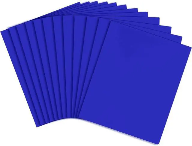 Main image of 10pcs Plastic Folders with Pockets Heavy Duty Plastic Two Pocket Folder File Pocket Folders for Office and School Letter SizeBlue