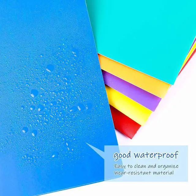 Alt view image 3 of 6 - 10pcs Plastic Folders with Pockets Heavy Duty Plastic Two Pocket Folder File Pocket Folders for Office and School Letter SizeBlue