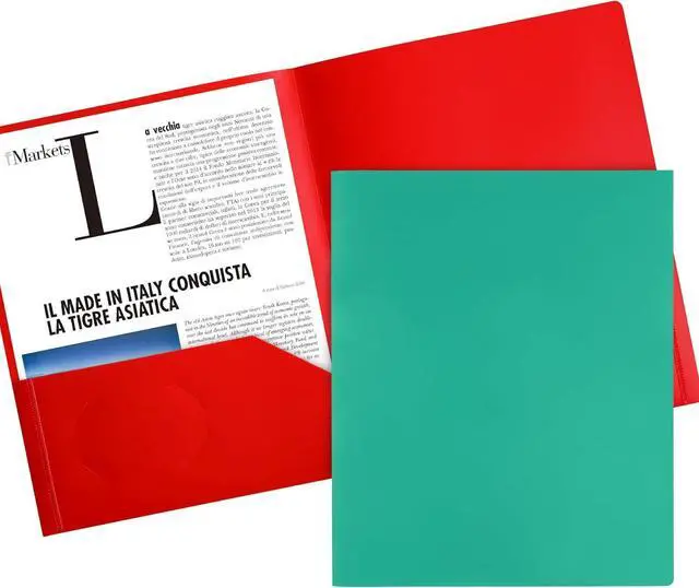 Alt view image 4 of 6 - 10pcs Plastic Folders with Pockets Heavy Duty Plastic Two Pocket Folder File Pocket Folders for Office and School Letter SizeBlue