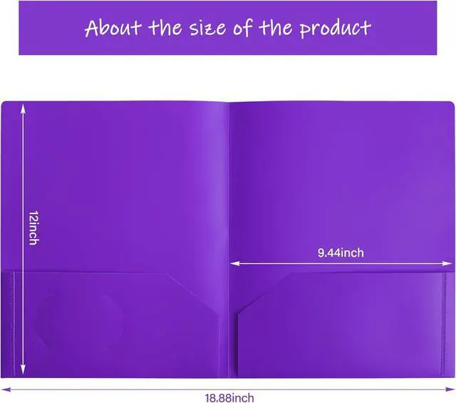 Alt view image 2 of 6 - 10pcs Plastic Folders with Pockets Heavy Duty Plastic Two Pocket Folder File Pocket Folders for Office and School Letter SizeBlue