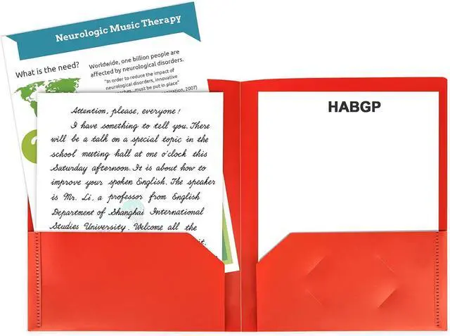 Alt view image 3 of 7 - HABGP Plastic Folders with Pockets 6 Color Heavy Duty Two Pocket Folder Business Card Holder for Office High School