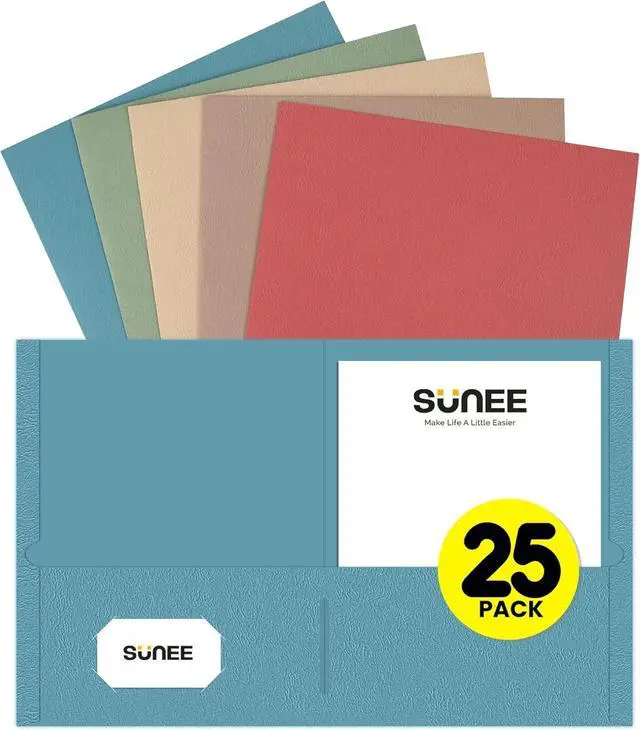 Main image of Folders with Pockets(25 Pack Retro Colors) 2 Pocket Folders Fit Letter Size Paper Paper File Folder for School Office Home Bussiness